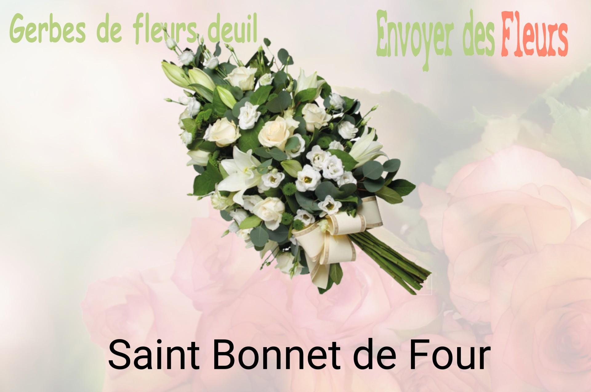 Gerbe de fleurs de deuil livrée à Saint-Bonnet-de-Four